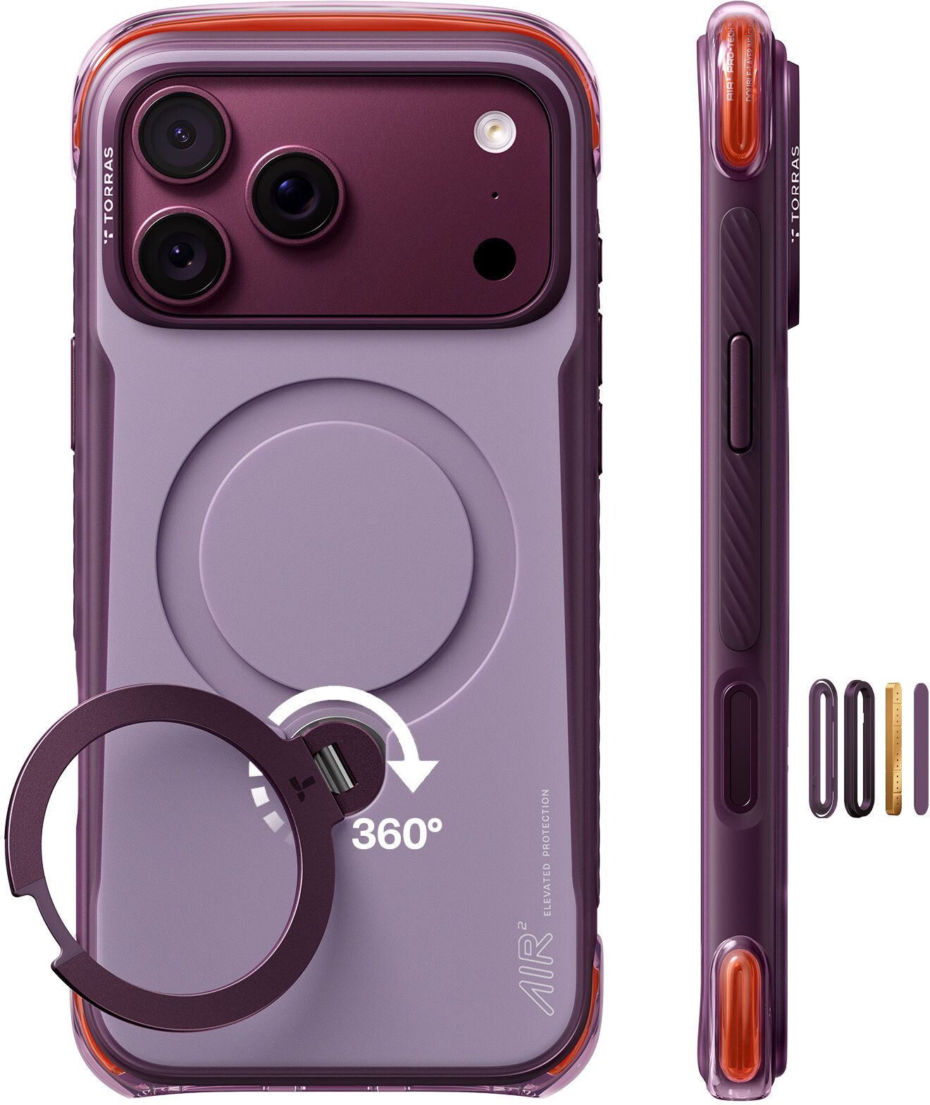 Torras Ostand Q3 Air Pro (iPhone 18 Pro Max) - Vinröd