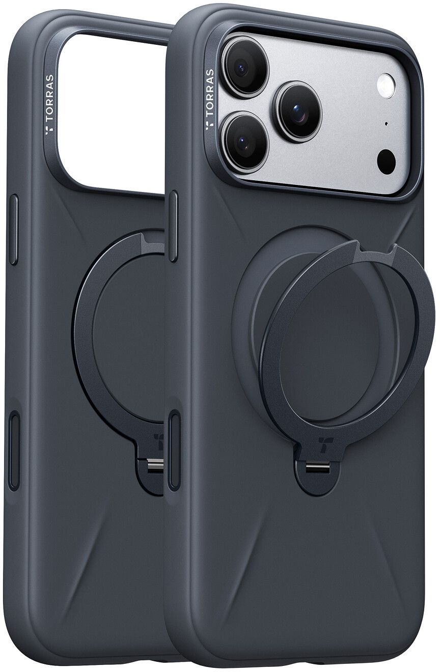 Torras Ostand Q3 Silikon (iPhone 18 Pro Max) - Svart