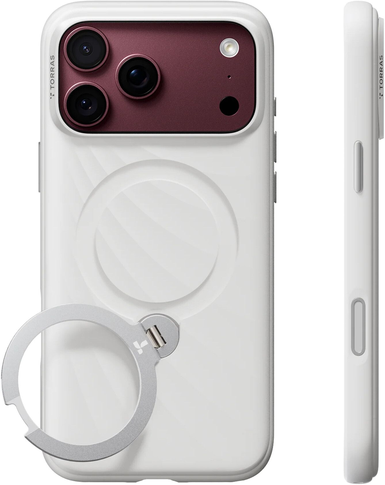 Torras Ostand Q3 Silikon (iPhone 18 Pro Max) - Vit