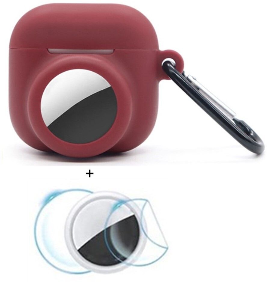 Trolsk 2-i-1 beskyttelsesveske (AirPods 4/AirTag) - RØd