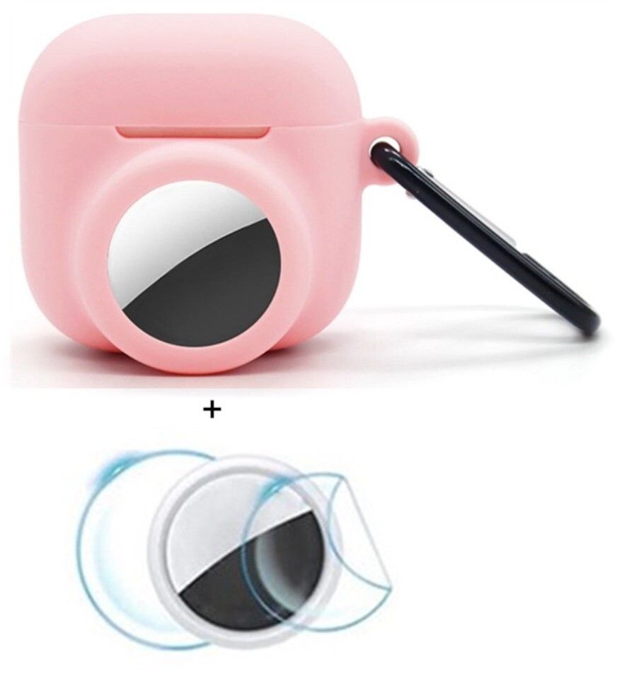 Trolsk 2-i-1 beskyttelsesveske (AirPods 4/AirTag) - Rosa