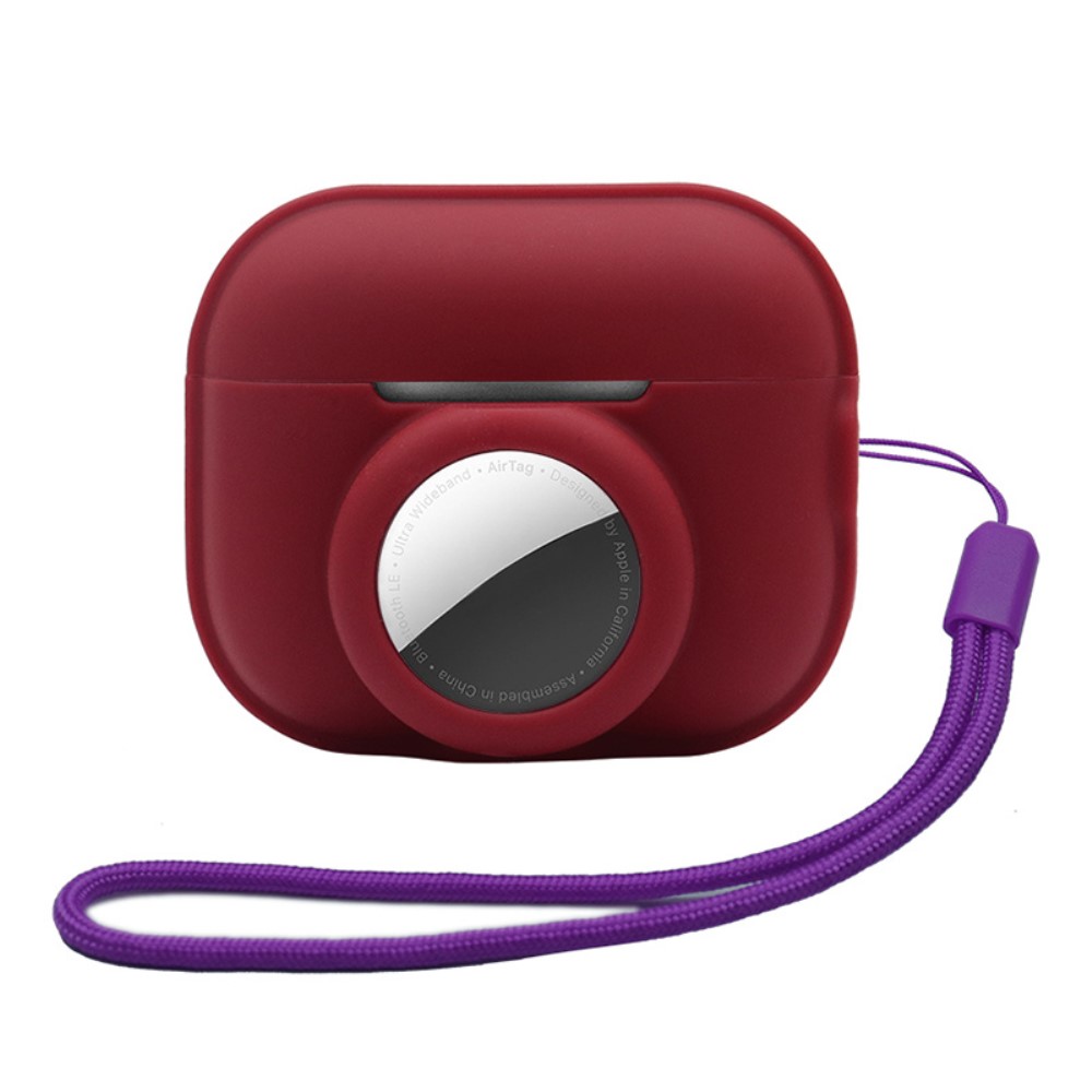 Trolsk 2-i-1 beskyttelsesveske (AirPods Pro 2/AirTag) - Burgunder
