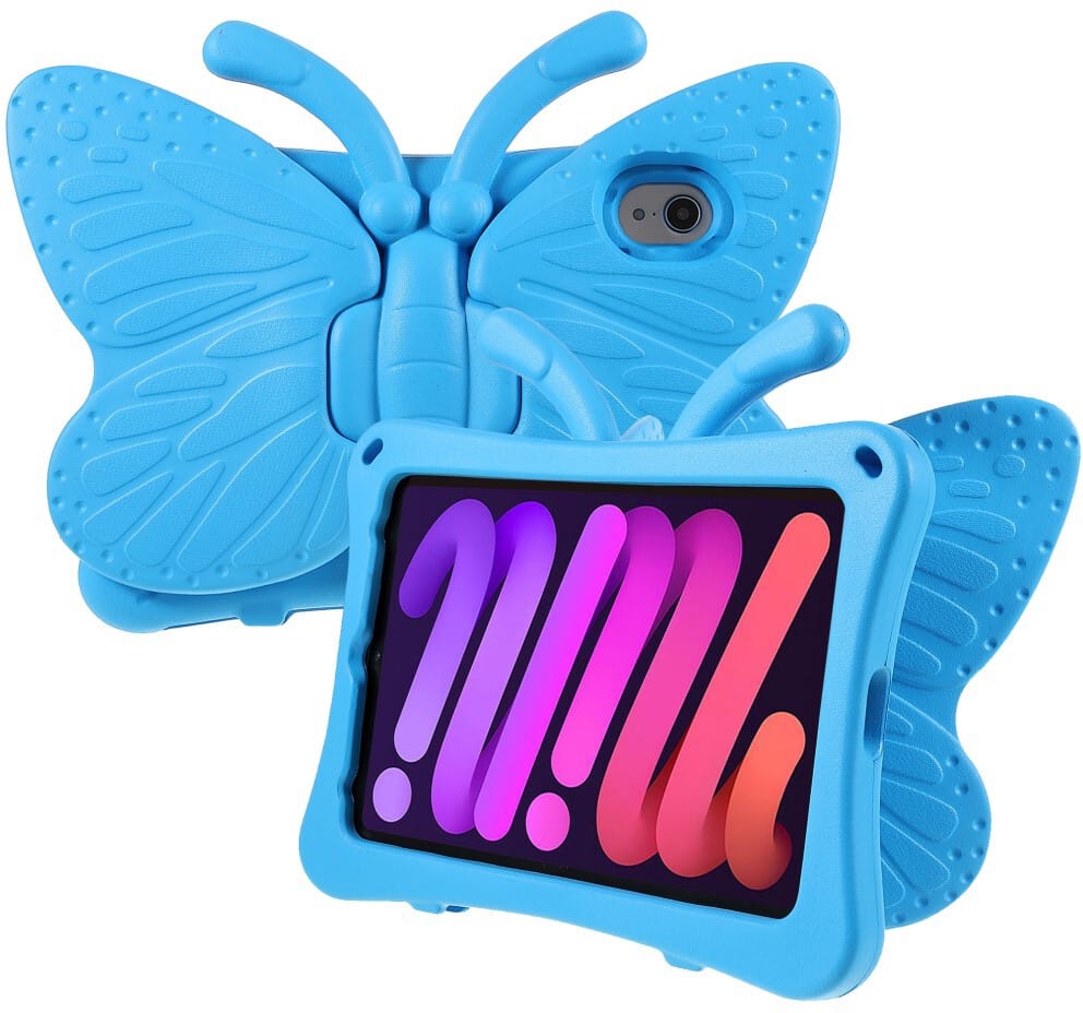 Trolsk 3D Butterfly støtsikkert deksel (iPad mini 7/6) - Blå