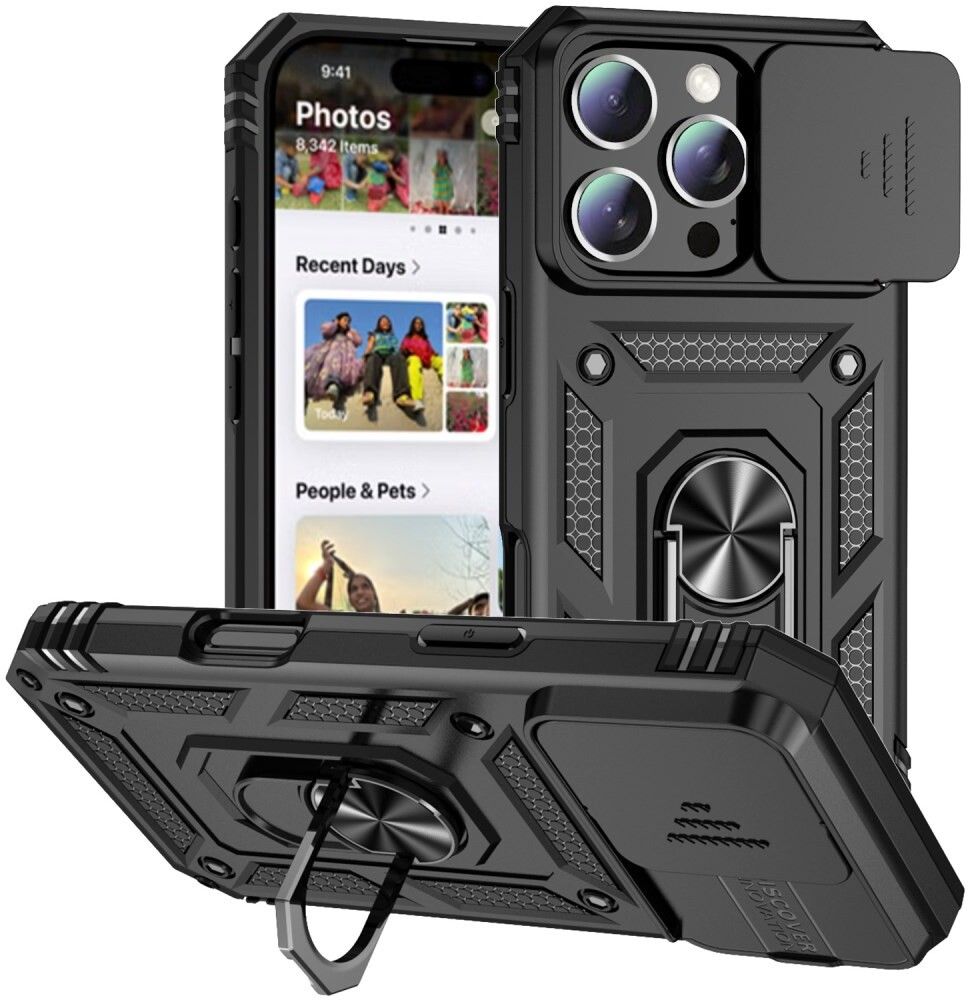 Trolsk Armor-deksel (iPhone 16 Pro Max) - Svart