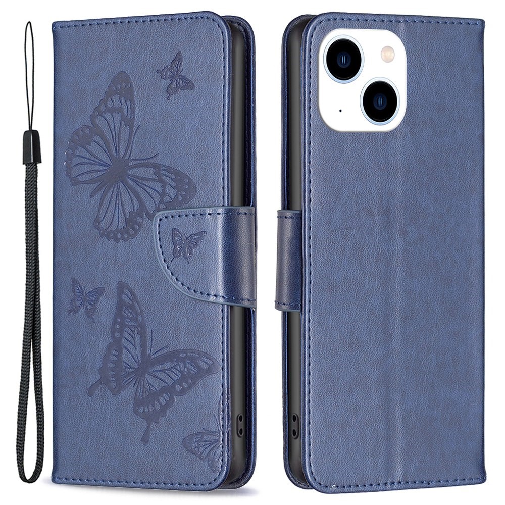 Trolsk Butterflies Wallet (iPhone 14) - Mørke blå