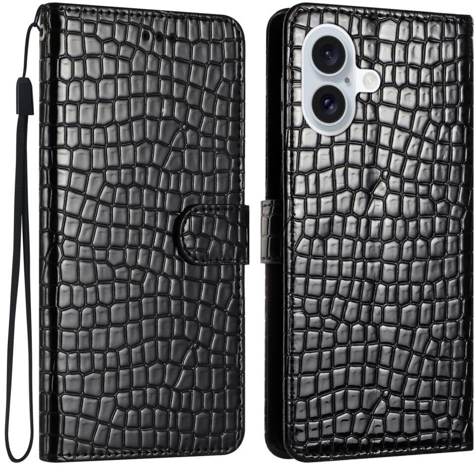 Trolsk Crocodile 3-kortlommebok (iPhone 16) - Svart