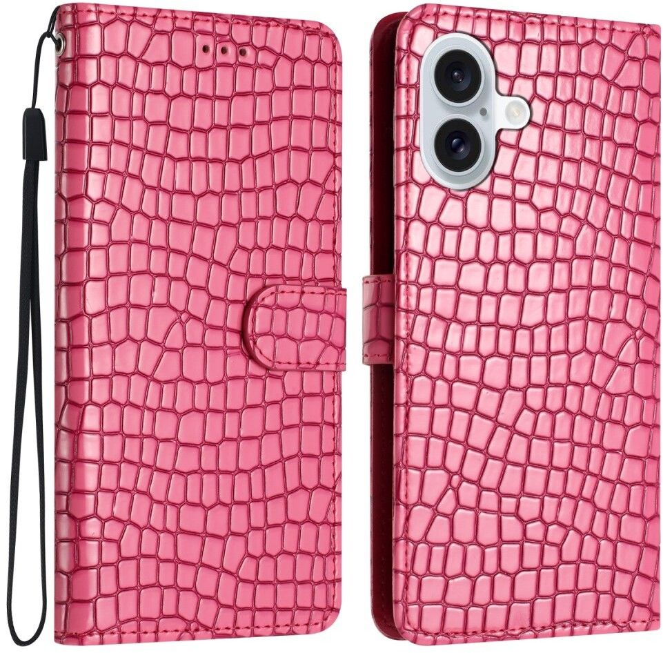 Trolsk Crocodile 3-kortlommebok (iPhone 16) - Rosa