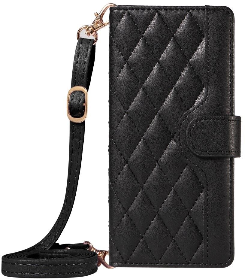 Trolsk Crossbody Rhombus Wallet (iPhone 16e) - Svart