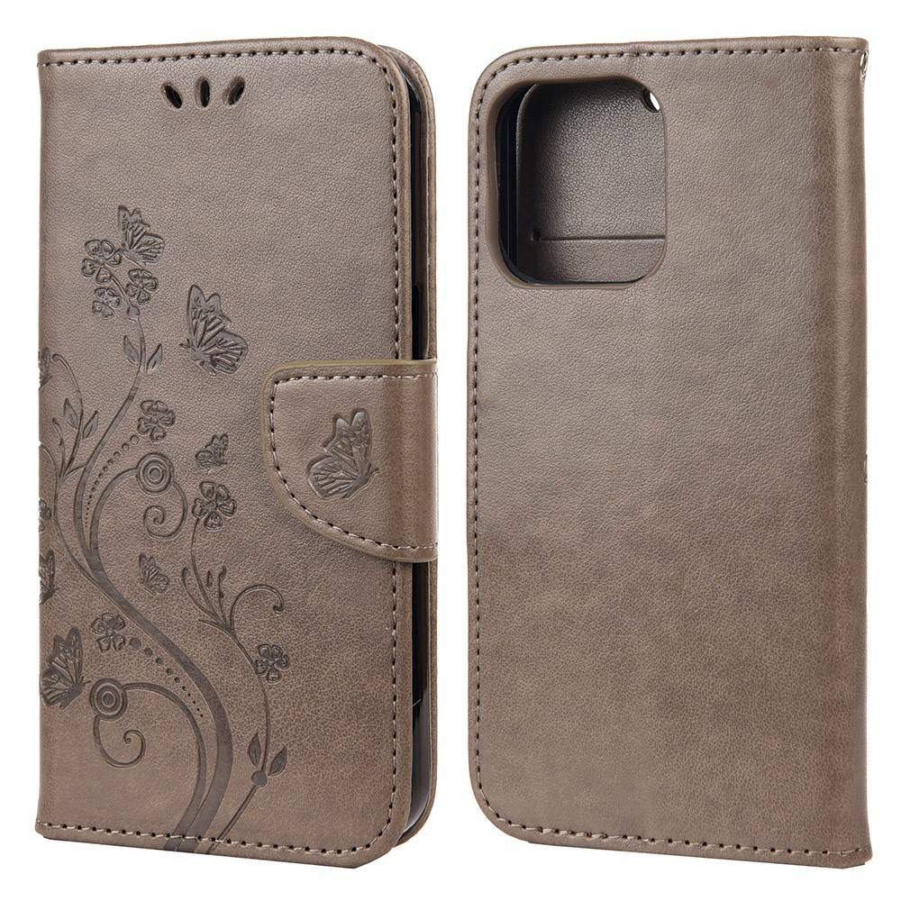 Trolsk Flower Wallet (iPhone 13 Pro) - Grå