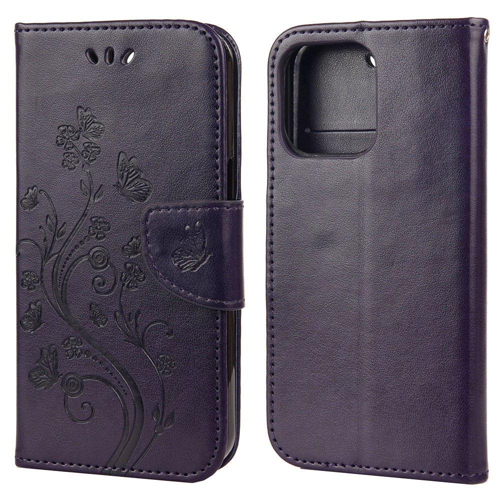 Trolsk Flower Wallet (iPhone 13 Pro) - Mørklilla
