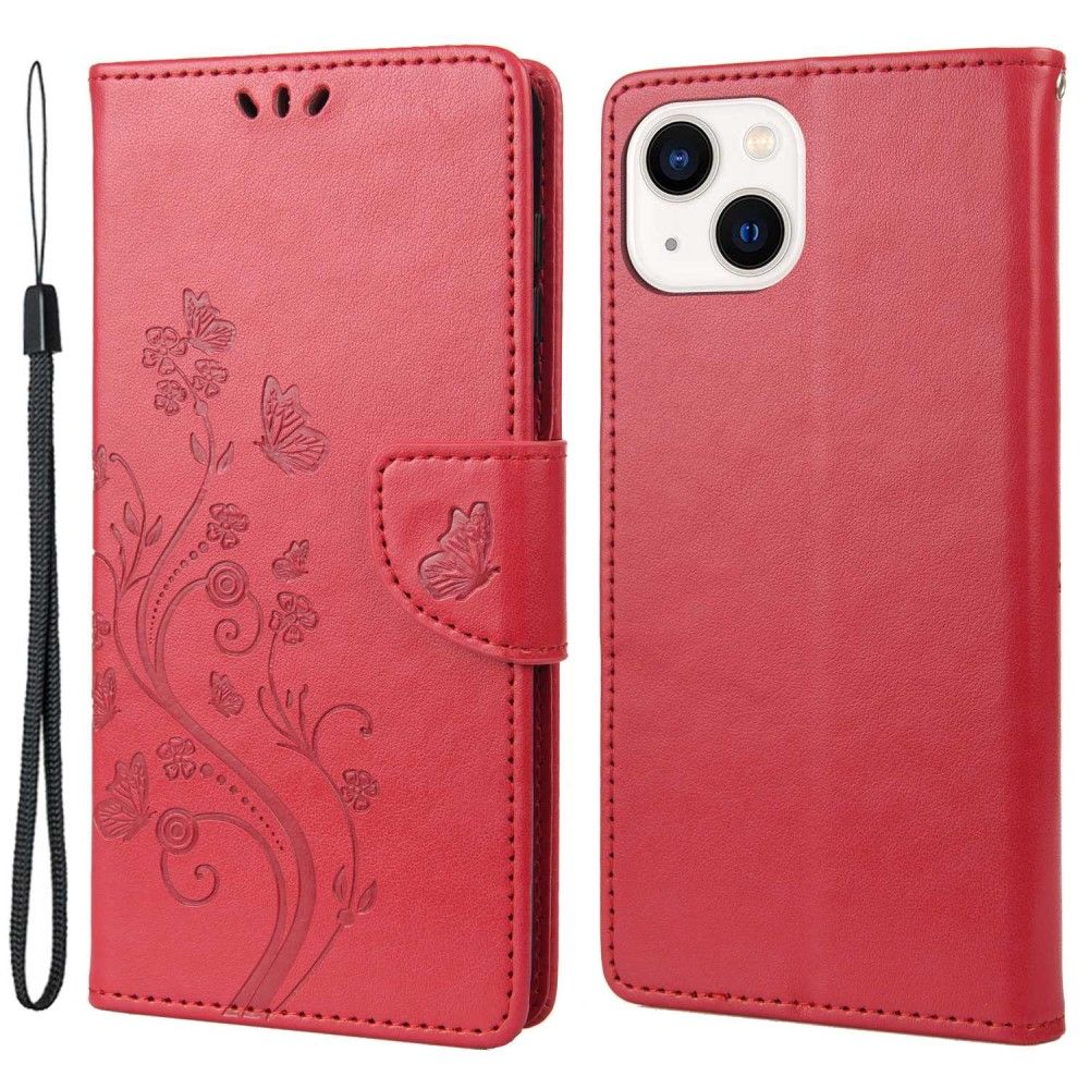 Trolsk Flower Wallet (iPhone 14) - Rød