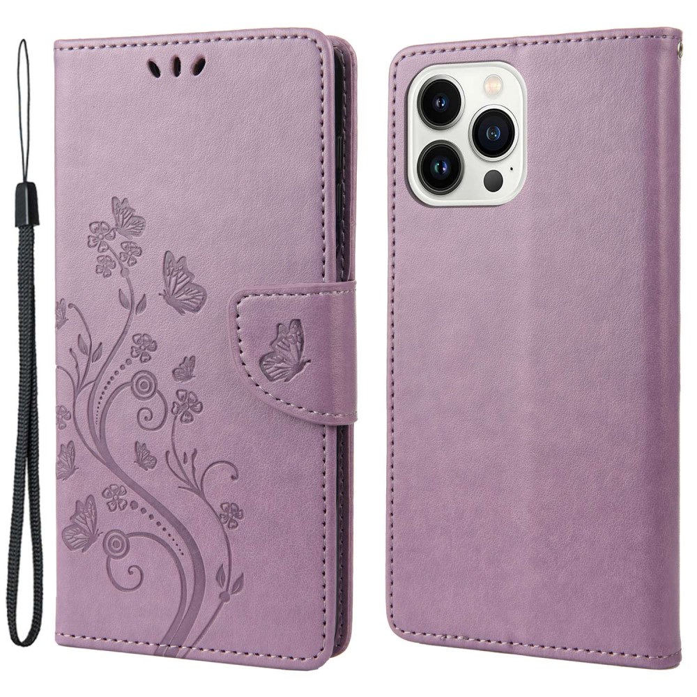 Trolsk Flower Wallet (iPhone 14 Pro) - Lila