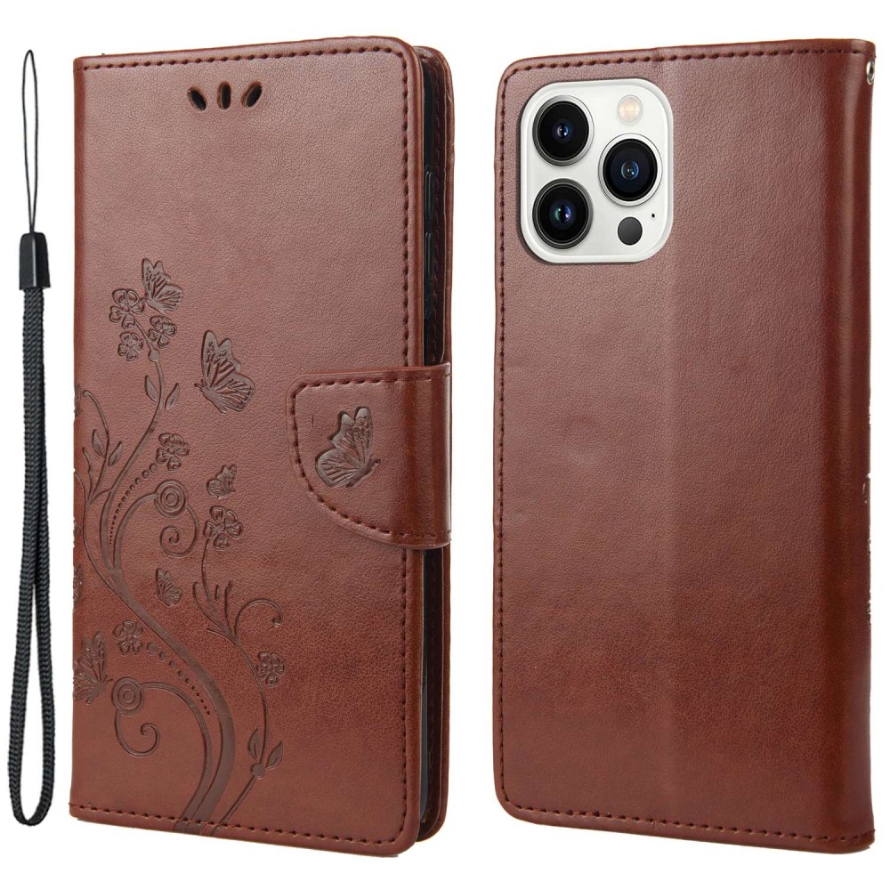Trolsk Flower Wallet (iPhone 14 Pro) - Brun
