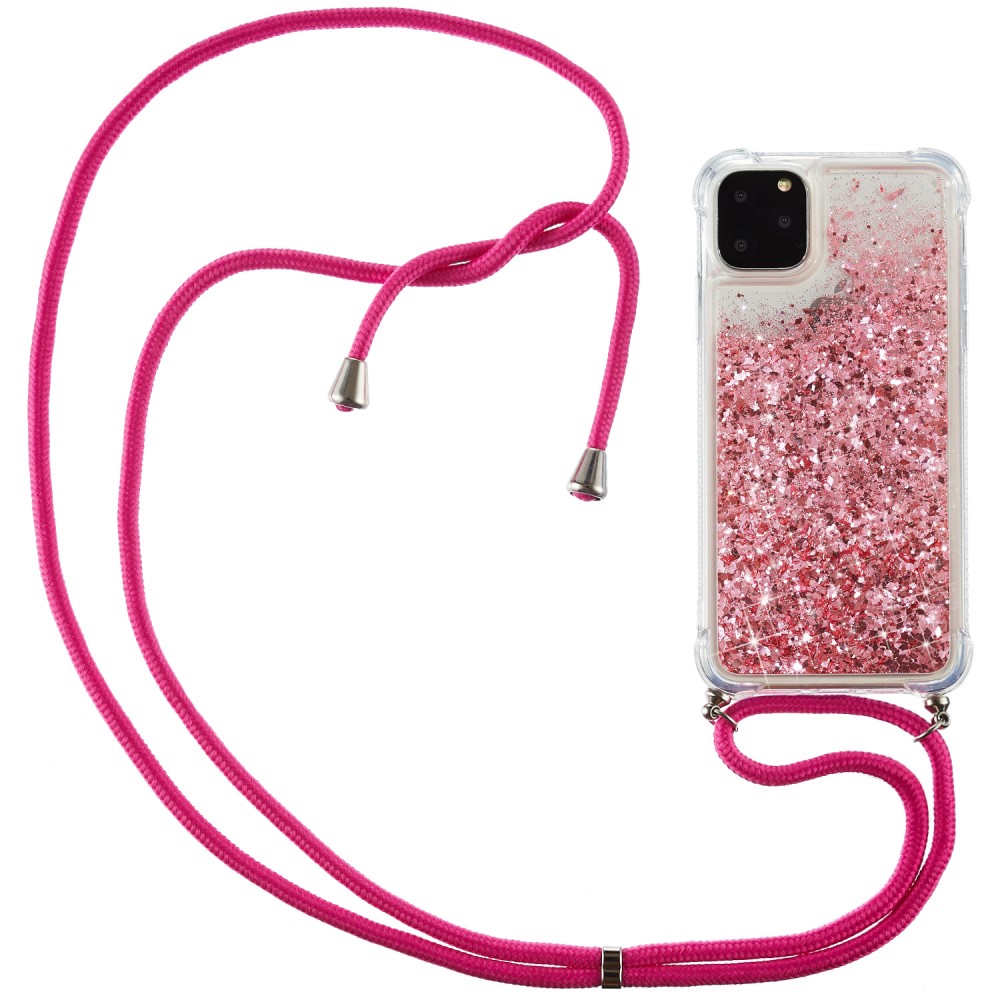 Trolsk Glitter Case with Necklace (iPhone 12/12 Pro) - Rosa