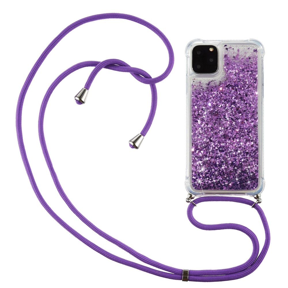 Trolsk Glitter Case with Necklace (iPhone 12/12 Pro) - Lilla