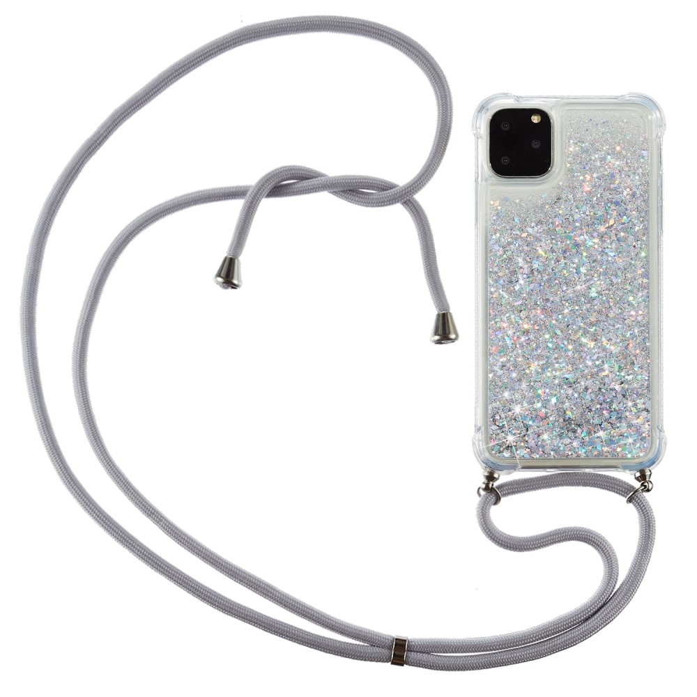 Trolsk Glitter Case with Necklace (iPhone 12/12 Pro) - Sølv