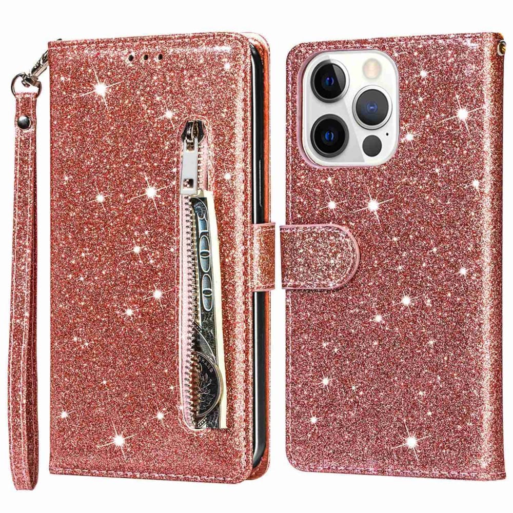 Trolsk Glitter Wallet (iPhone 14 Pro Max) - Rosa