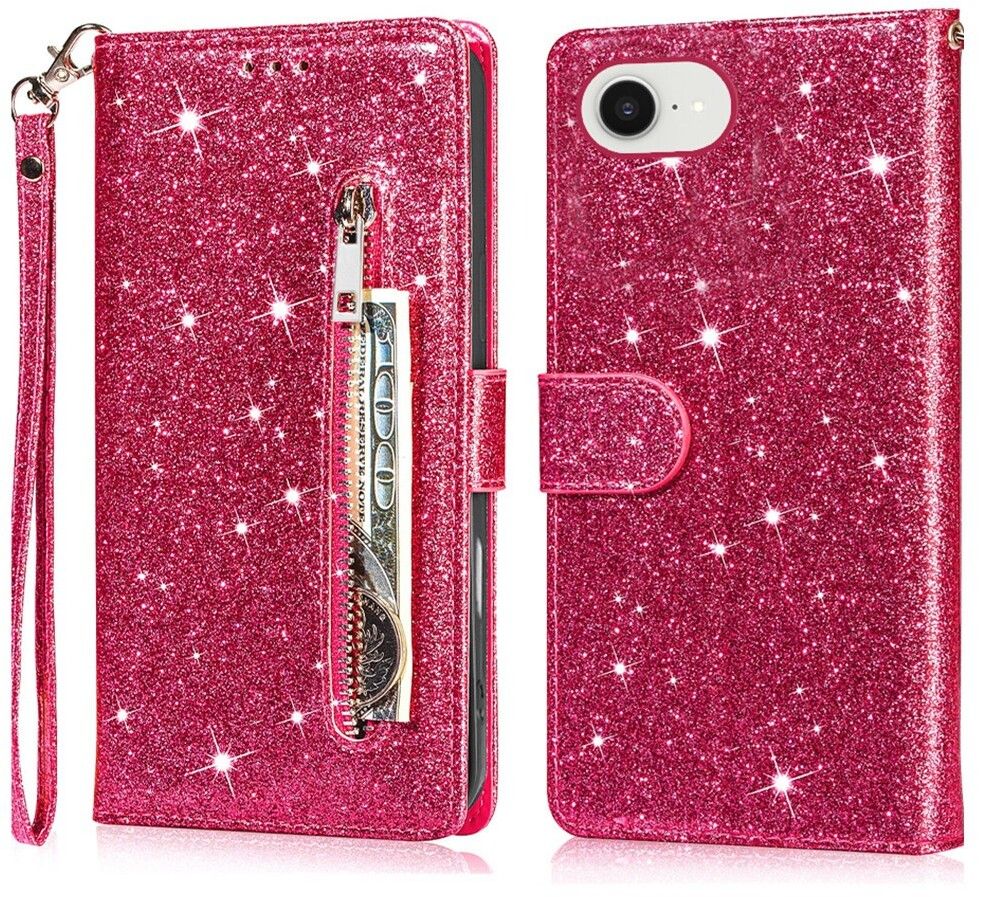 Trolsk Glitter Wallet (iPhone 16e) - Rosa