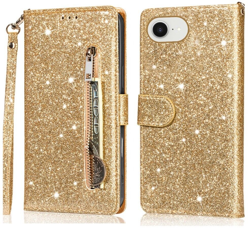 Trolsk Glitter Wallet (iPhone 16e) - Gull