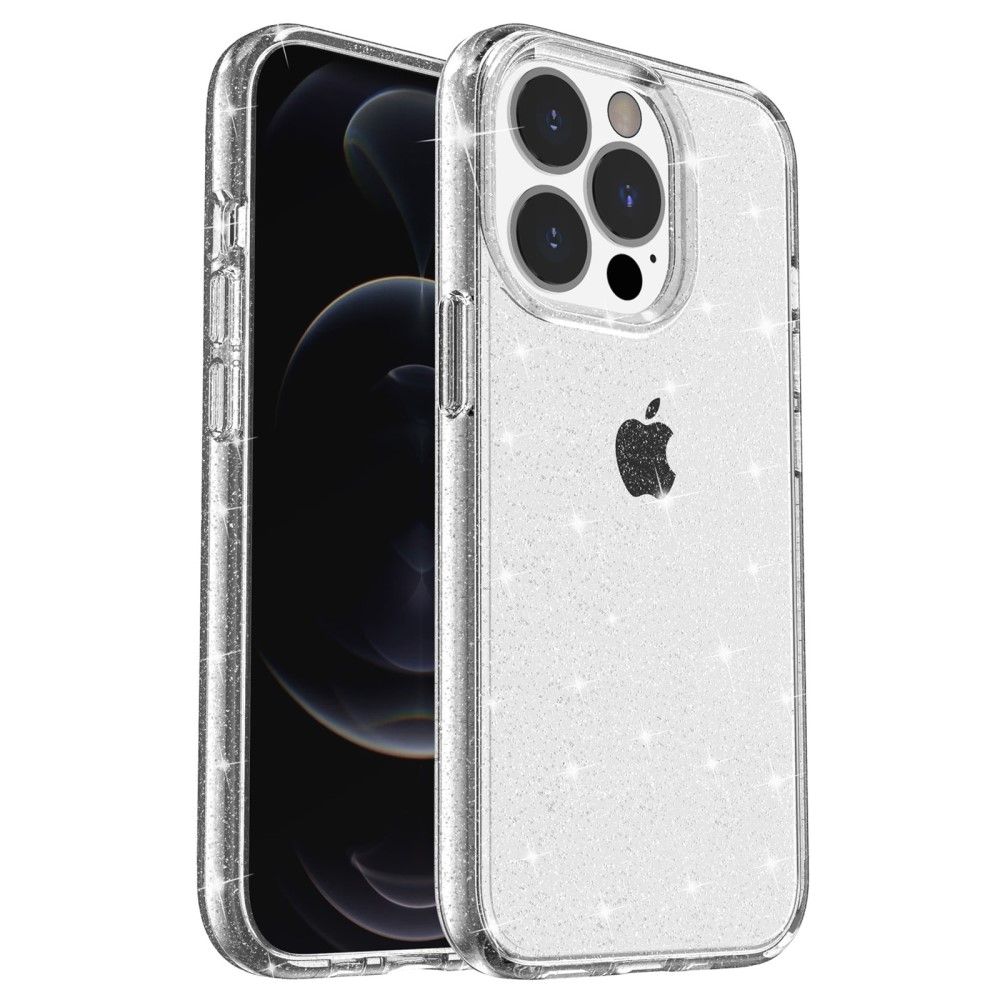 Trolsk glitrende hardt deksel (iPhone 15 Pro) - Gjennomsiktig