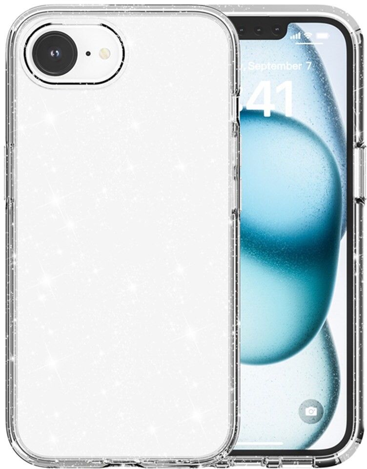 Trolsk glitrende hardt deksel (iPhone 16e) - Gjennomsiktig