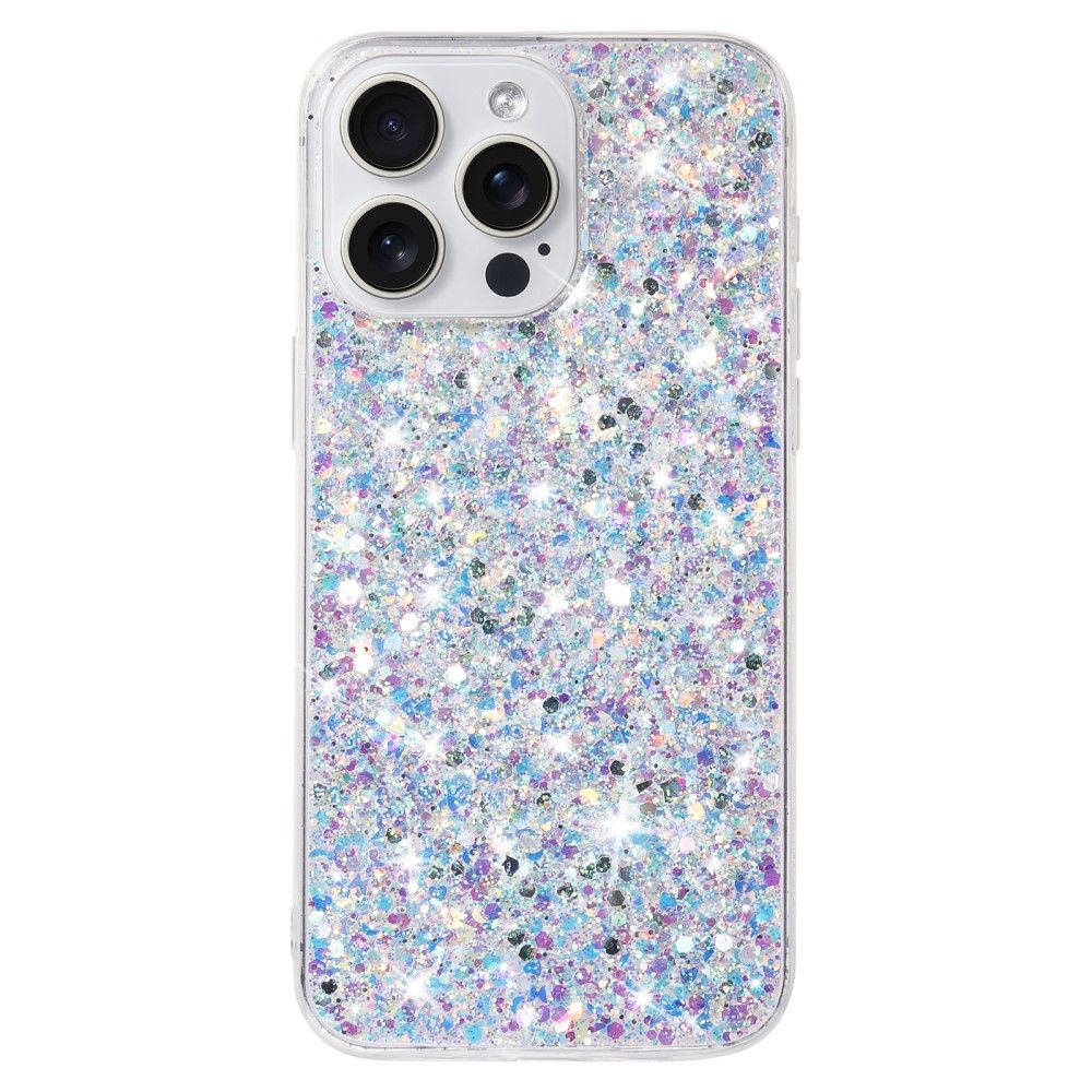 Trolsk Glittrigt iPhone deksel (iPhone 15 Pro) - glitterdeksel - Sølv