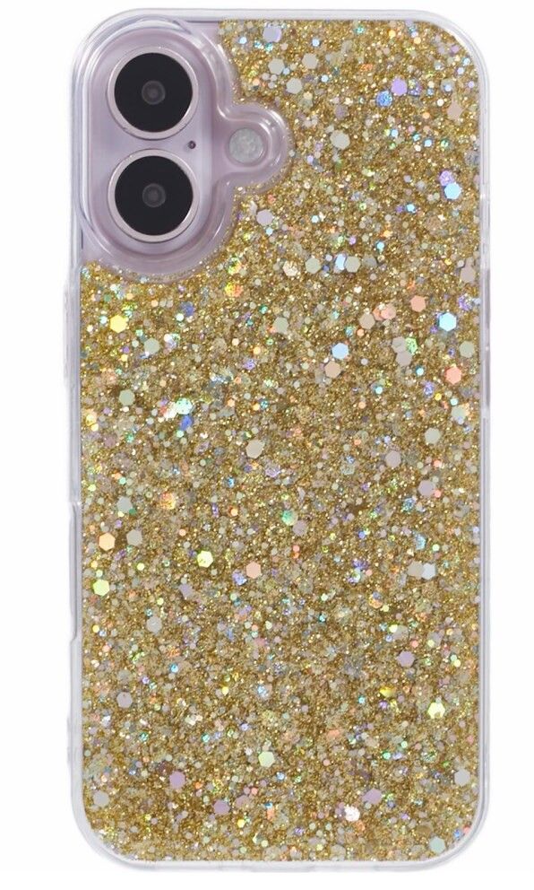 Trolsk Glitter iPhone -deksel (iPhone 16) - Gull
