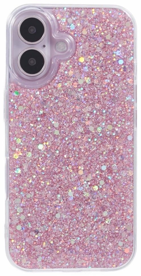 Trolsk Glitter iPhone -deksel (iPhone 16) - Rosa