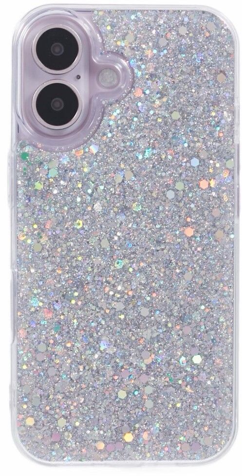 Trolsk Glitter iPhone -deksel (iPhone 16) - Sølv