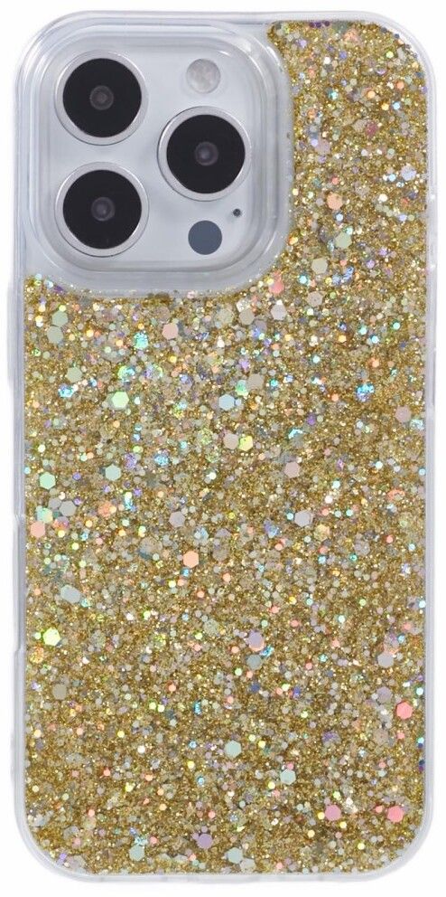Trolsk Glitter iPhone -deksel (iPhone 16 Pro) - Gull