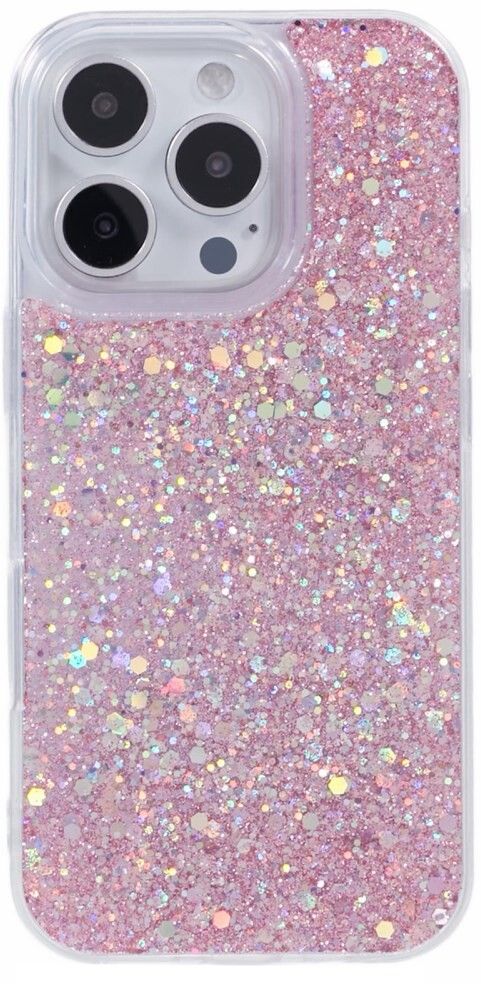 Trolsk Glitter iPhone -deksel (iPhone 16 Pro) - Rosa