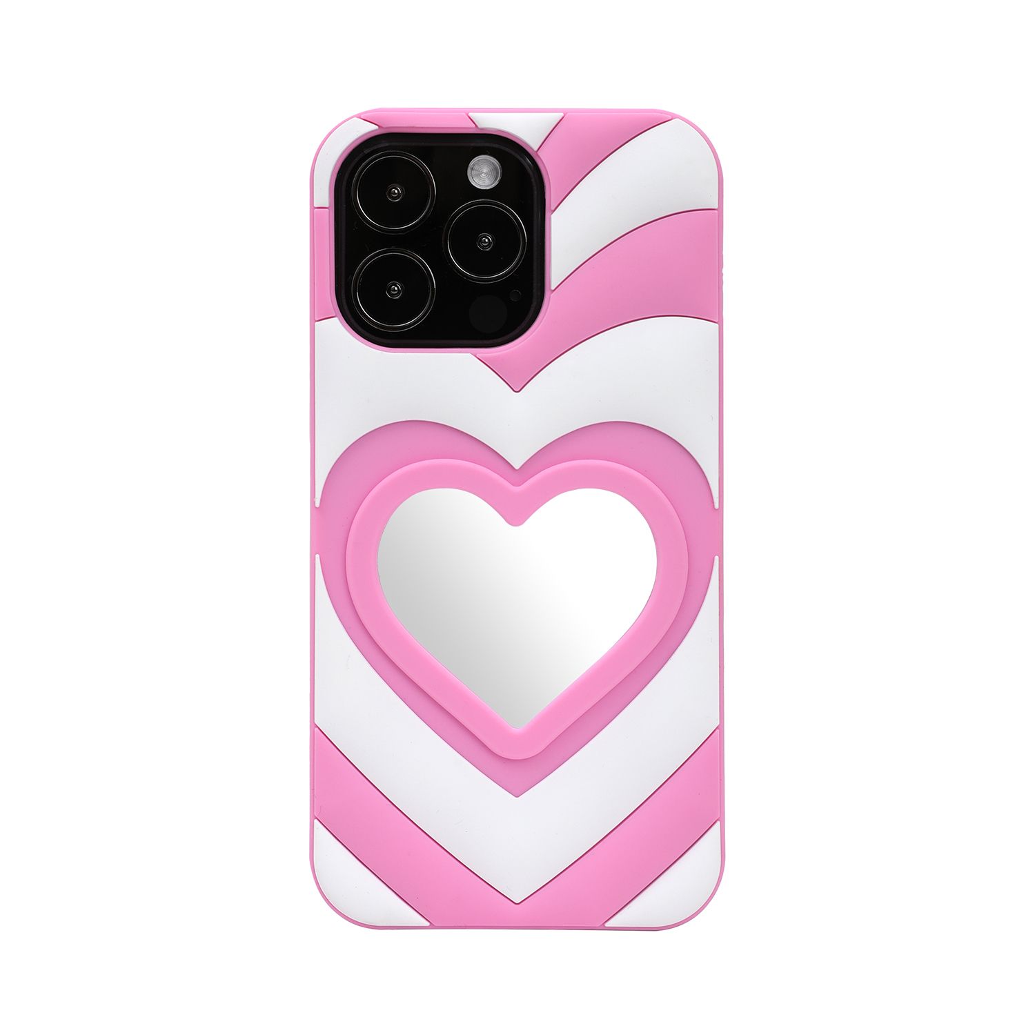 Trolsk Heart Mirror Deksel (iPhone 14 Pro) - Rosa