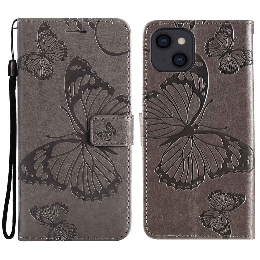 Trolsk Imprint Big Butterfly Wallet (iPhone 14) - Grå
