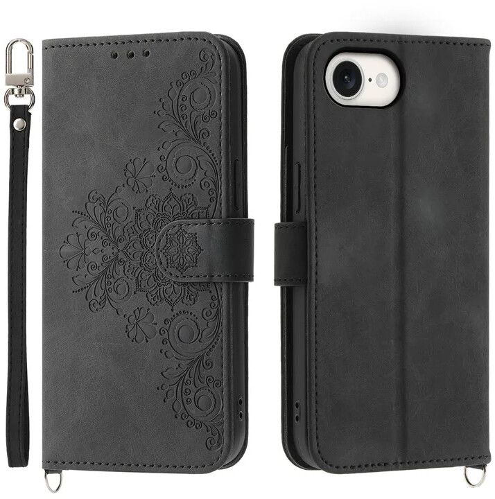 Trolsk Imprint Botany Wallet (iPhone 16e) - Svart