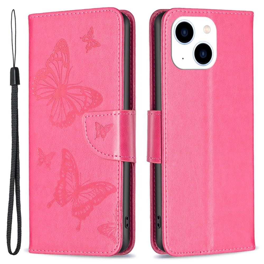 Trolsk Imprint Butterflies Wallet (iPhone 15) - Rosa