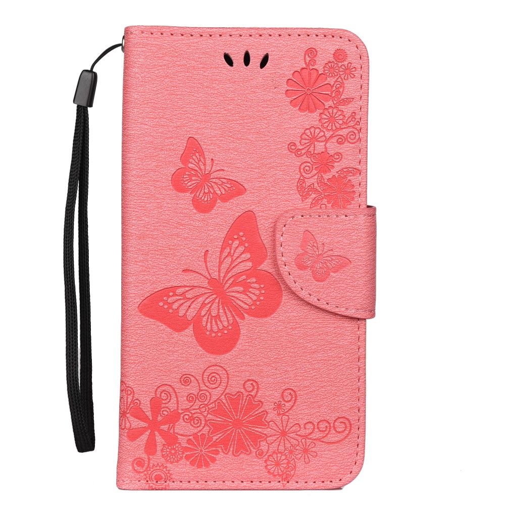 Trolsk Imprint Butterfly Wallet (iPhone 11) - Ljusrosa