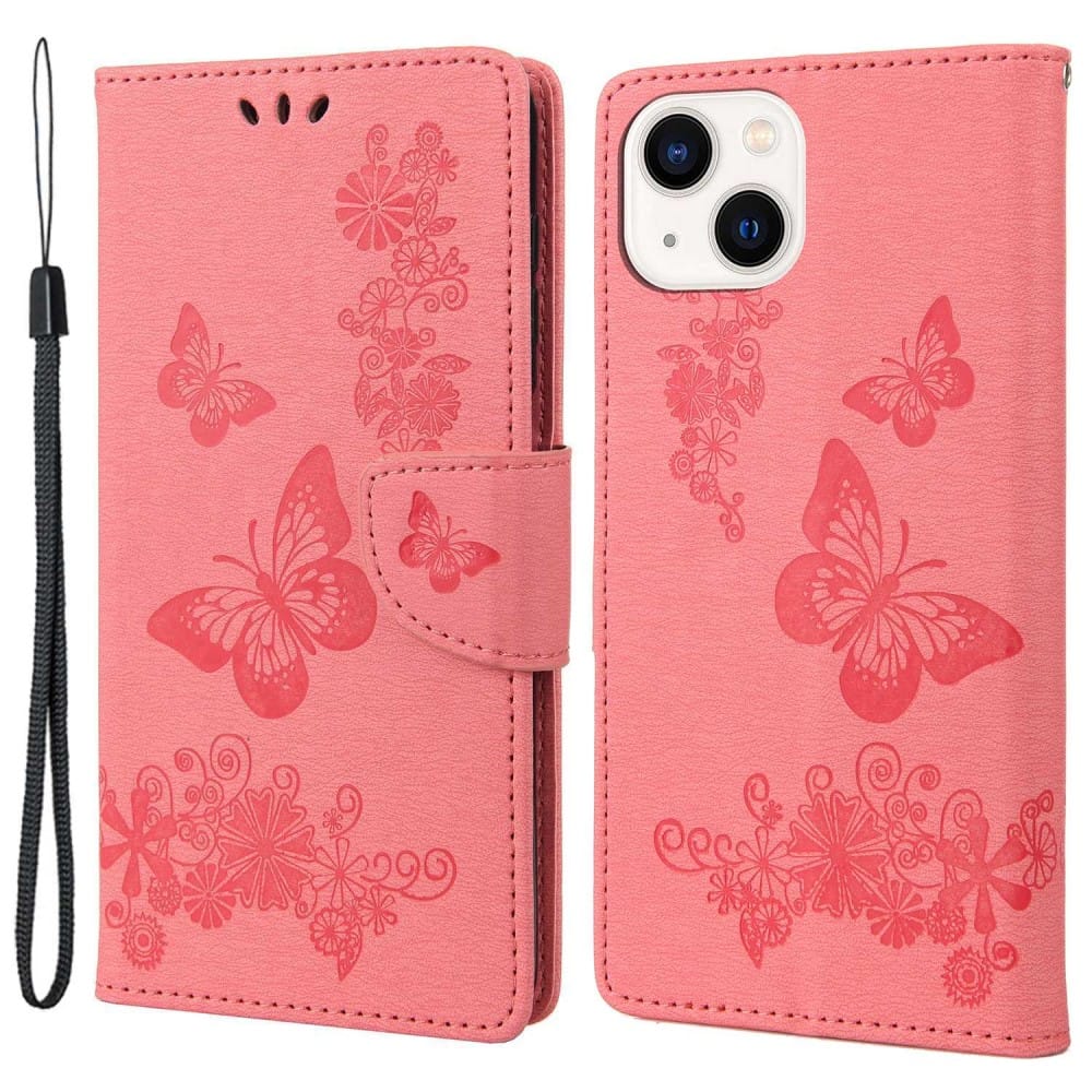 Trolsk Imprint Butterfly Wallet (iPhone 14 Plus) - Rosa