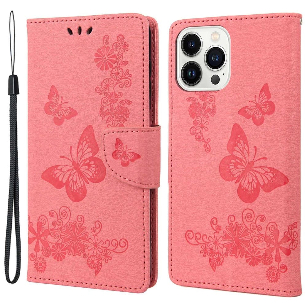 Trolsk Imprint Butterfly Wallet (iPhone 14 Pro) - Rosa