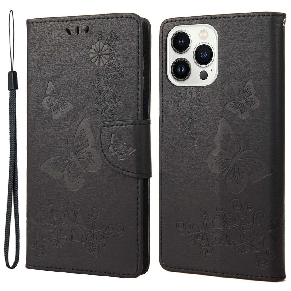 Trolsk Imprint Butterfly Wallet (iPhone 14 Pro) - Svart