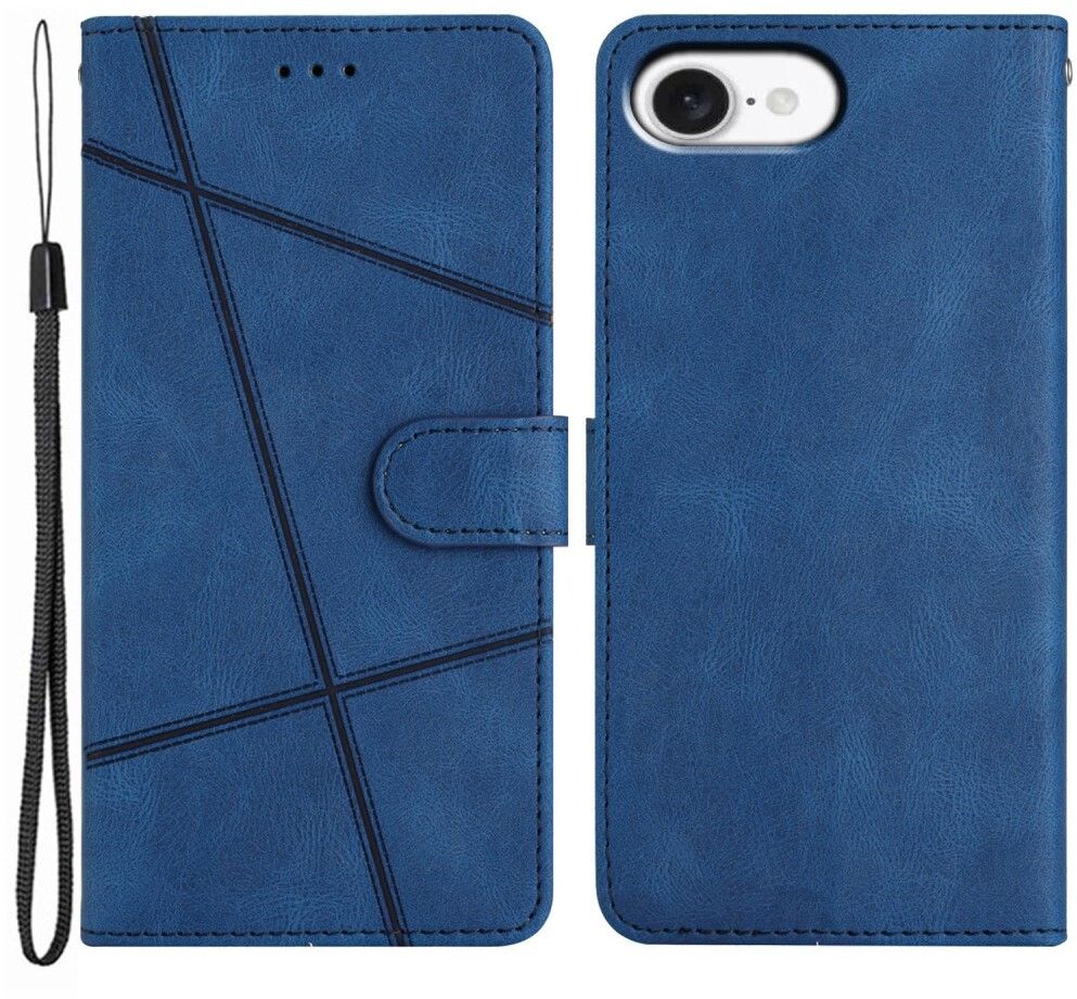 Trolsk Imprinted Line Wallet (iPhone 16e) - Blå