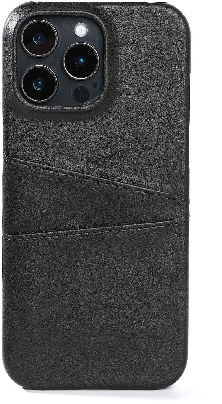 Trolsk Leather Card Case (iPhone 16 Pro) - Svart