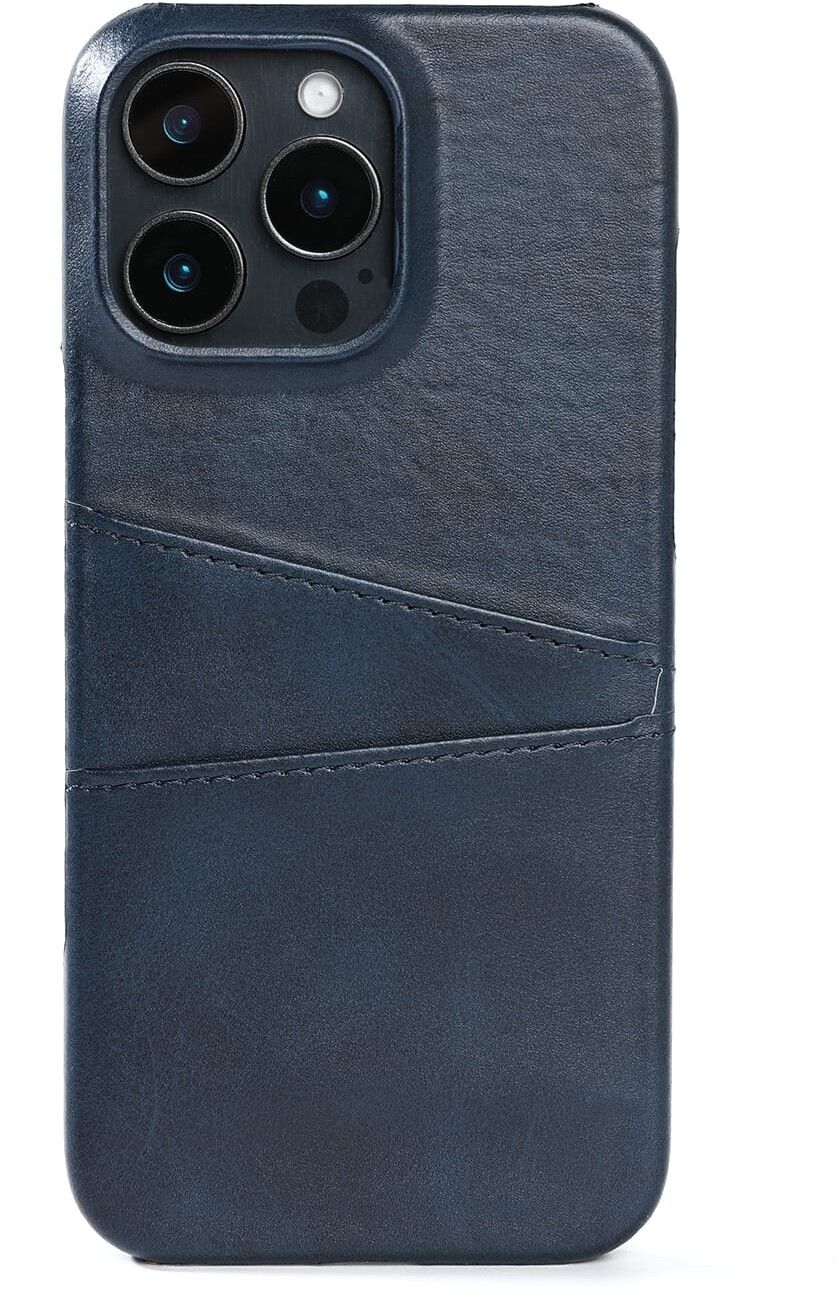 Trolsk skinn-kortveske (iPhone 16 Pro Max) - Blå