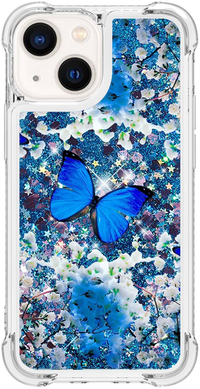 Trolsk Liquid Glitter Deksel - Butterfly (iPhone 13 Pro Max)