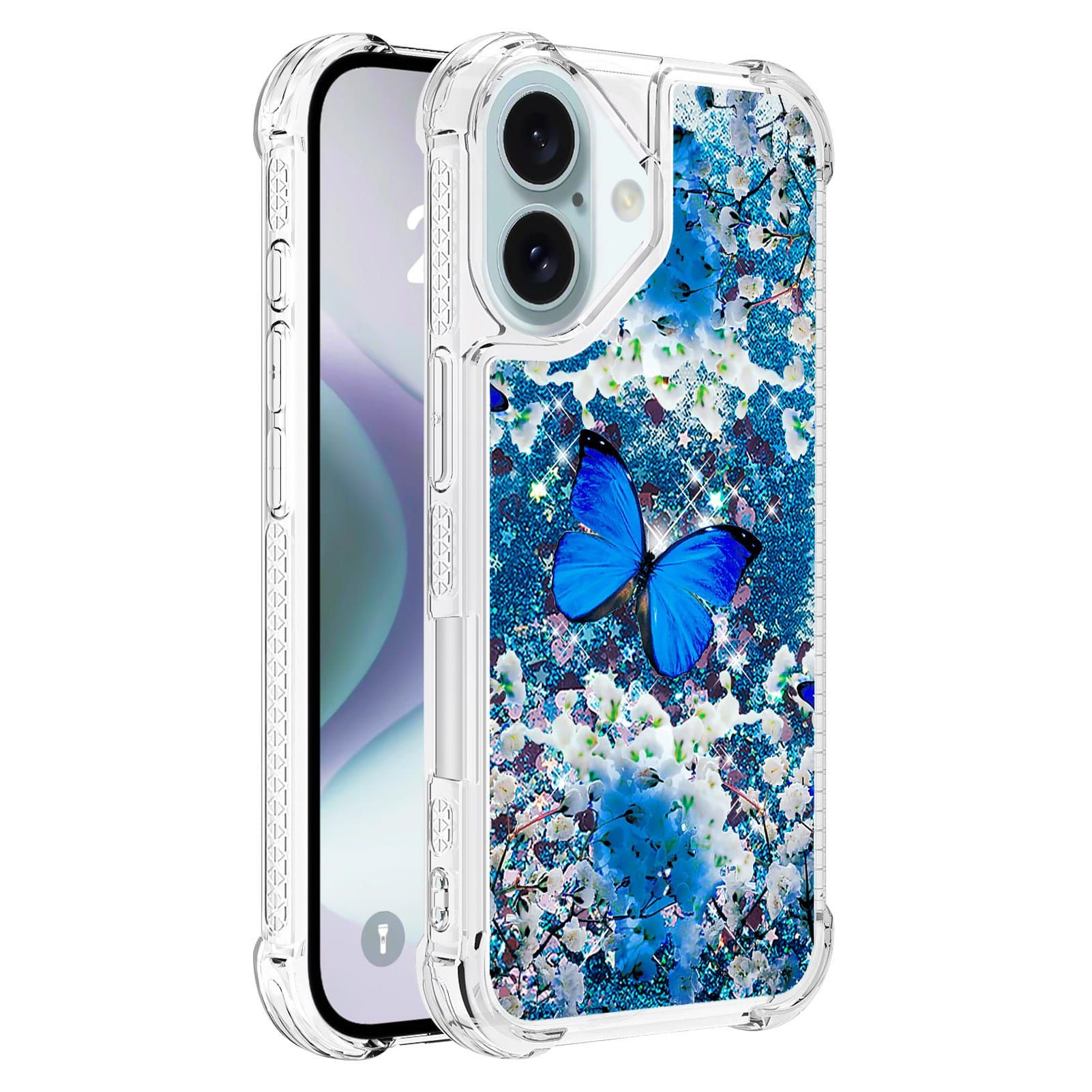 Trolsk Liquid Glitter Deksel - Butterfly (iPhone 16)