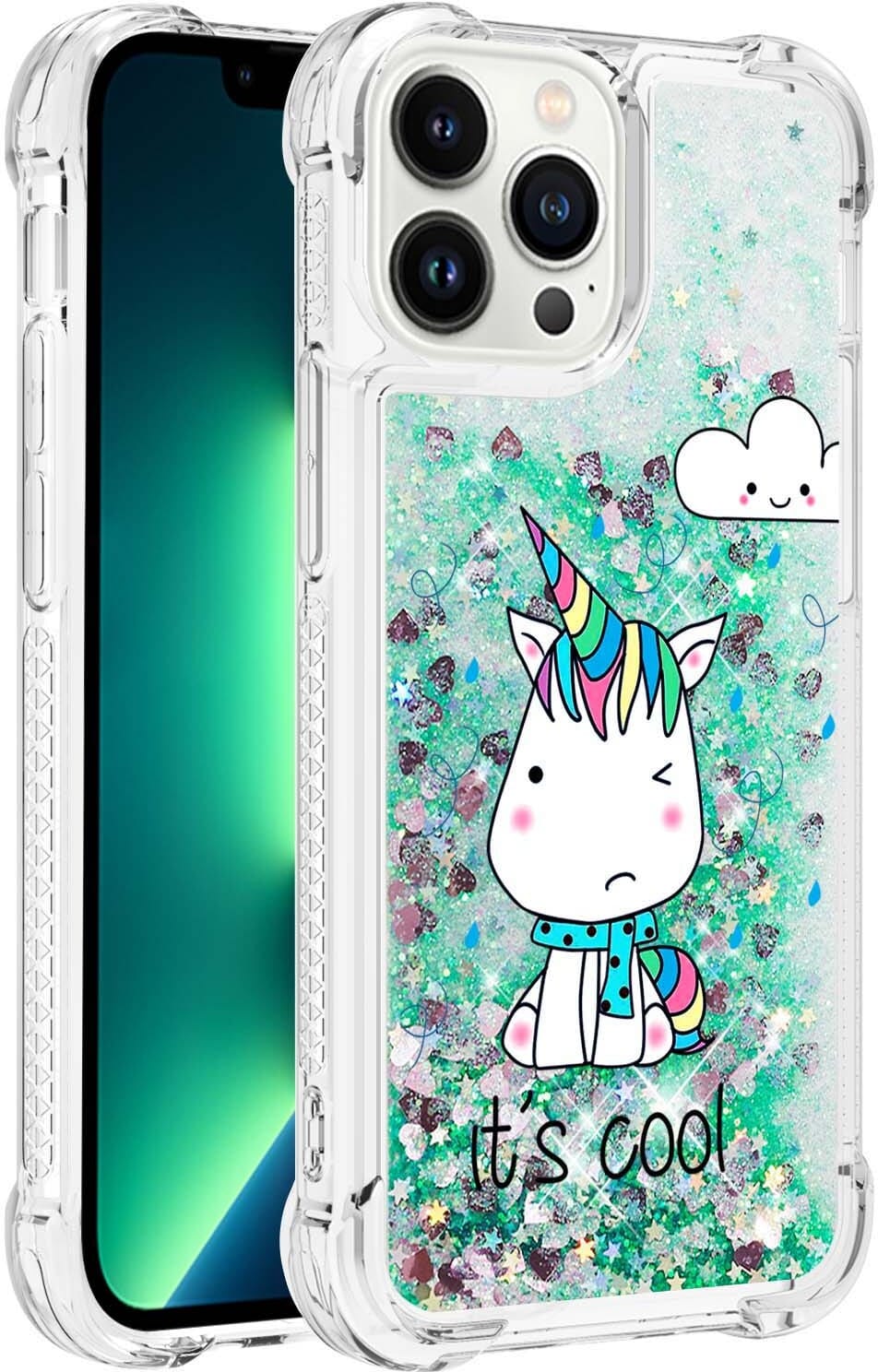 Trolsk Liquid Glitter -deksel - Det er kult (iPhone 13 Pro)