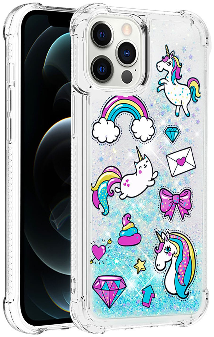 Trolsk Liquid Glitter-deksel - Kids Dream (iPhone 12 /12 Pro)