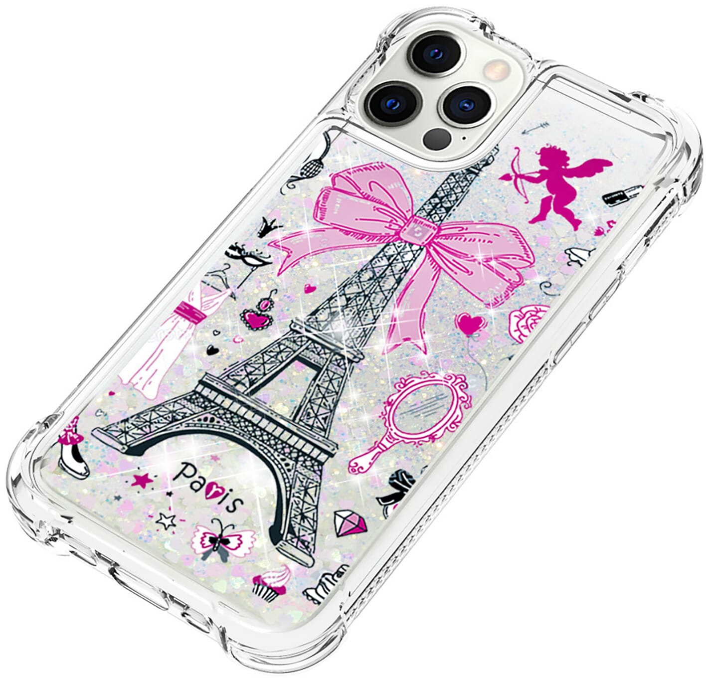 Trolsk Liquid Glitter -deksel - Paris (iPhone 13 Pro)