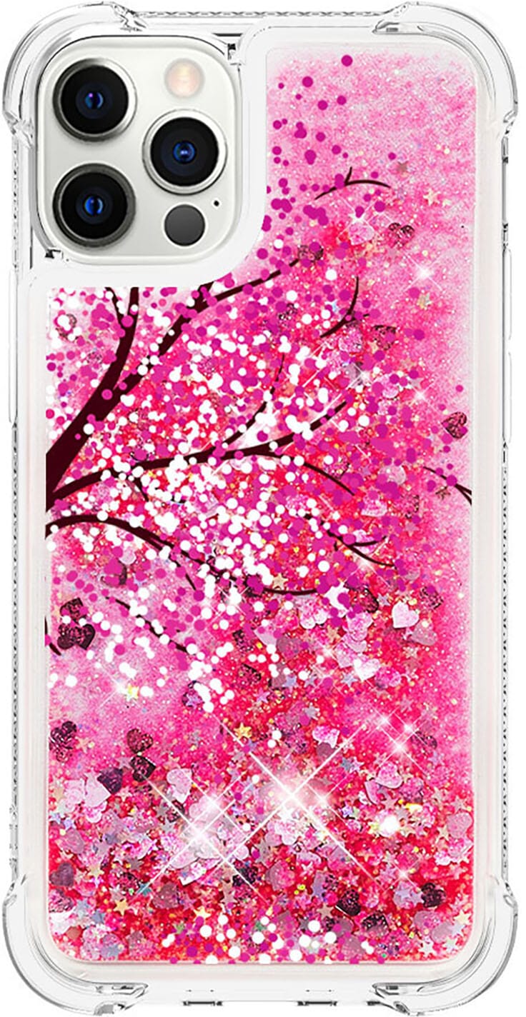 Trolsk Liquid Glitter Deksel - Rosa (iPhone 12 Pro Max)