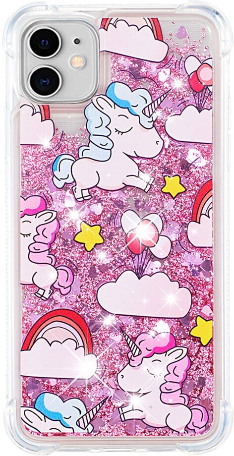 Trolsk Liquid Glitter Deksel - Unicorn (iPhone 11)