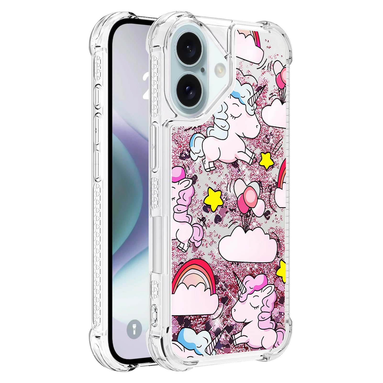 Trolsk Liquid Glitter Deksel - Unicorn (iPhone 16)